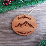 Sequoia National Park Mountains Ornament Handmade Wood Ornament California Souvenir CA Christmas Ornament