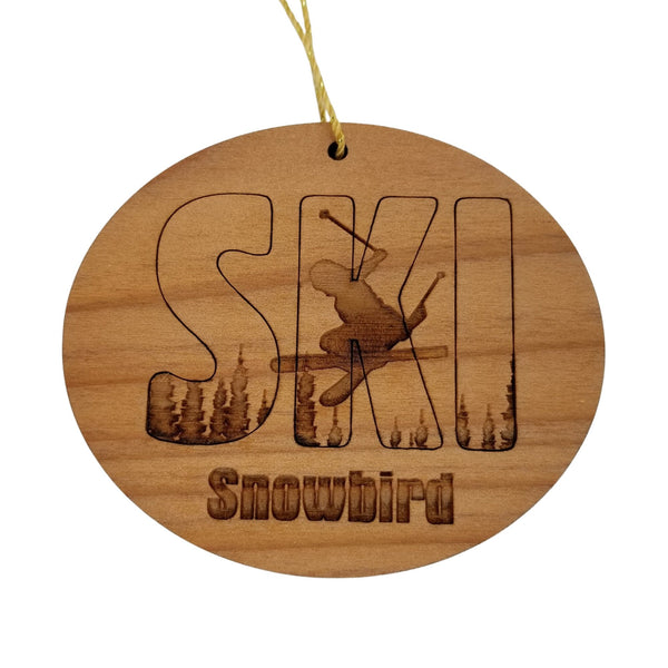 Snowbird Utah Ski Ornament - Handmade Wood Ornament - UT Souvenir - Ski Skiing Skier Trees Christmas Travel Gift