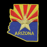 Arizona Patch AZ State Flag Badge Copper Star Cutout Shape Souvenir Iron On 2.5"