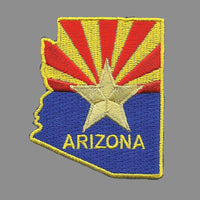 Arizona Patch AZ State Flag Badge Copper Star Cutout Shape Souvenir Iron On 2.5"