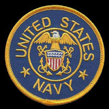 US Navy Patch Iron On Country Pride Patch US Military Patch Blue Circle Yellow Border 3" Eagle