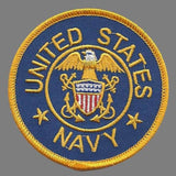 US Navy Patch Iron On Country Pride Patch US Military Patch Blue Circle Yellow Border 3" Eagle