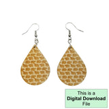 Bear Teardrop Dangle Earrings Laser Cut and Engrave SVG File Engrave Only Digital Download Cut Your Own Pattern