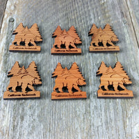 Redwood Bear Tree Wood Refrigerator Magnet California Redwood Souvenir Handmade Made in USA