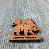 Redwood Bear Tree Wood Refrigerator Magnet California Redwood Souvenir Handmade Made in USA