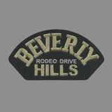 Beverly Hills Patch California Badge Rodeo Drive Souvenir Iron On Black and Gold 4.75"