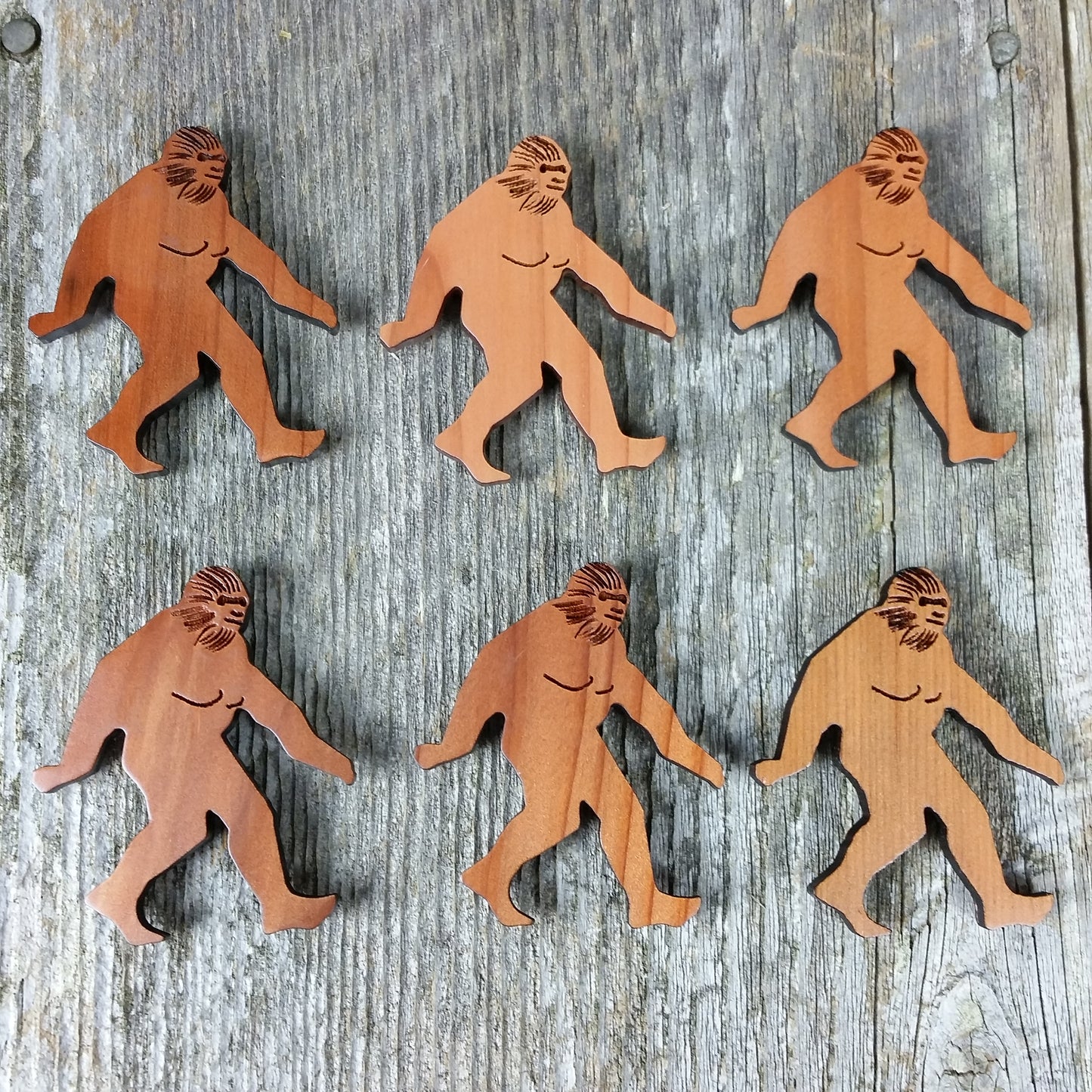 Bigfoot Magnet Sasquatch Redwood Souvenir Bigfoot Refrigerator Magnet Made in USA California Handmade Wood Sasquatch - 4000