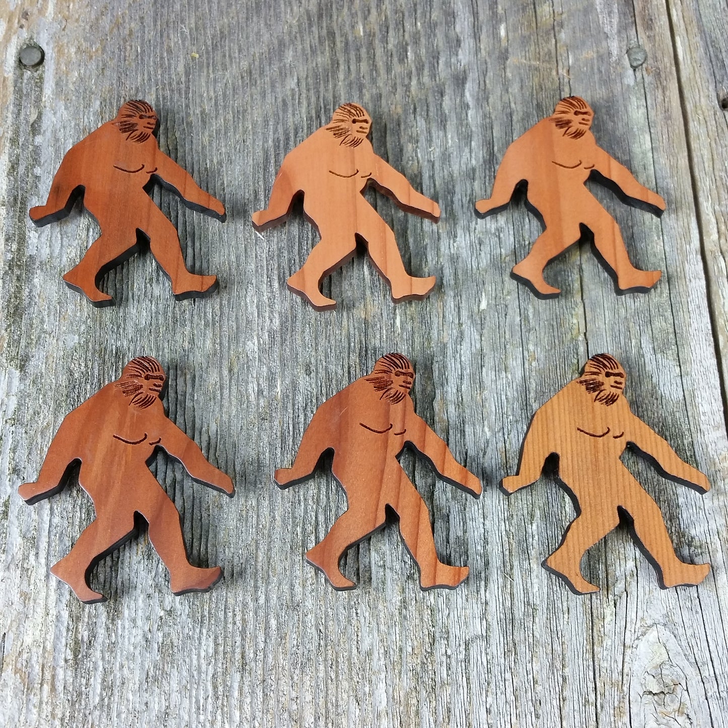 Bigfoot Magnet Sasquatch Redwood Souvenir Bigfoot Refrigerator Magnet Made in USA California Handmade Wood Sasquatch - 4000