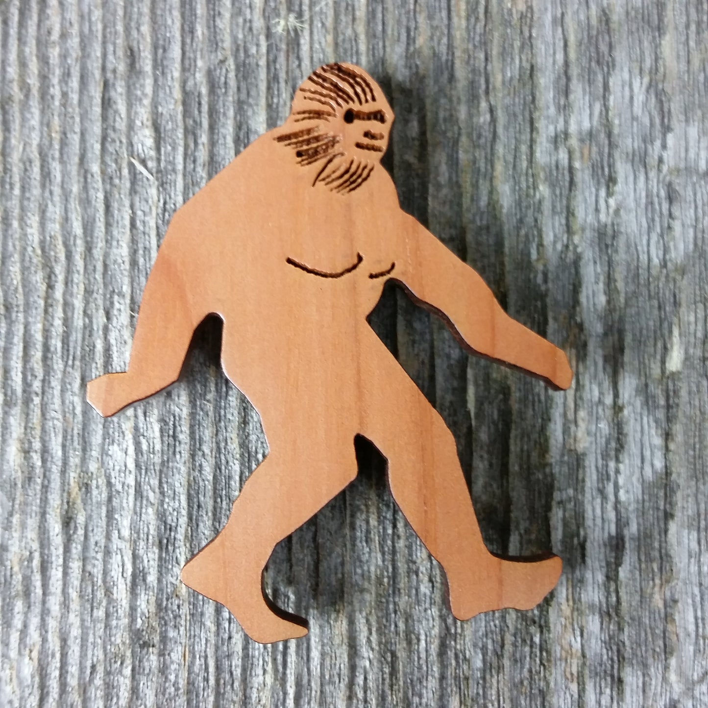 Bigfoot Magnet Sasquatch Redwood Souvenir Bigfoot Refrigerator Magnet Made in USA California Handmade Wood Sasquatch - 4000