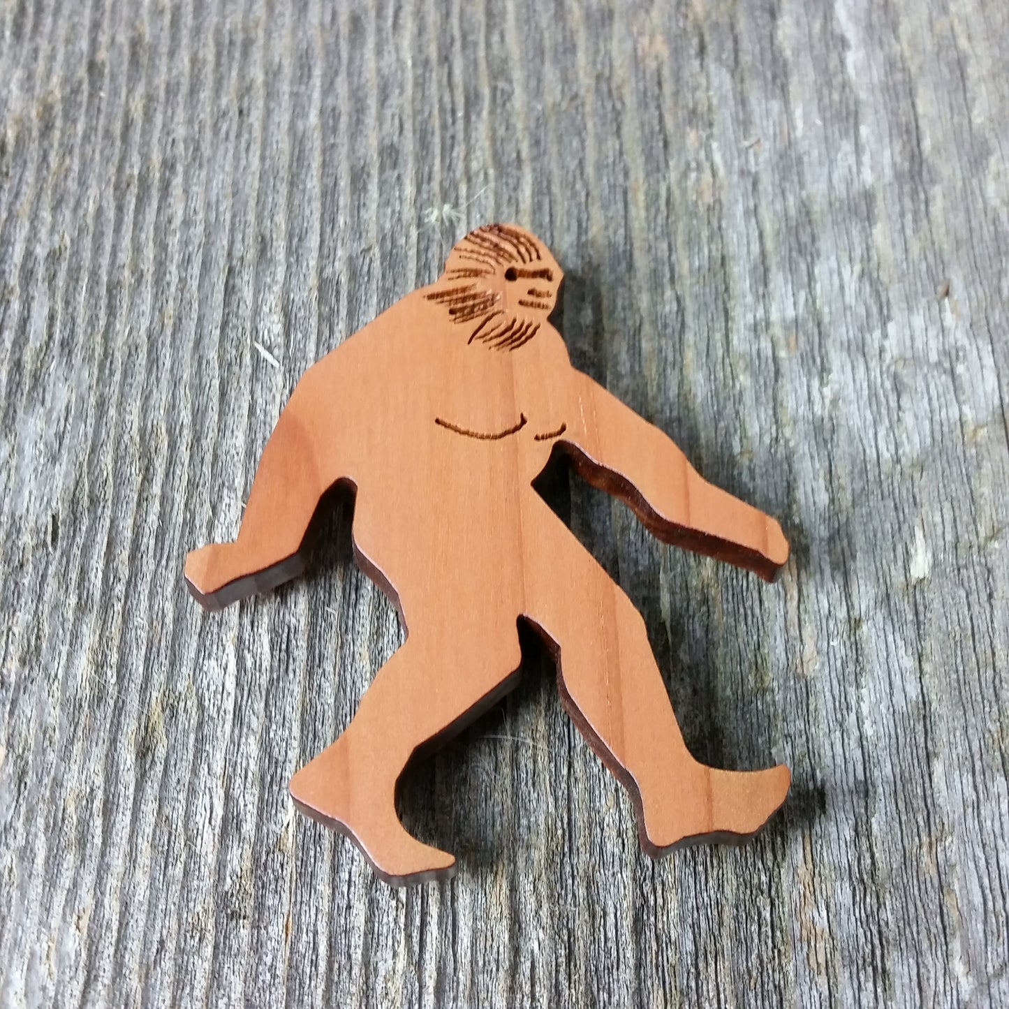 Bigfoot Magnet Sasquatch Redwood Souvenir Bigfoot Refrigerator Magnet Made in USA California Handmade Wood Sasquatch - 4000