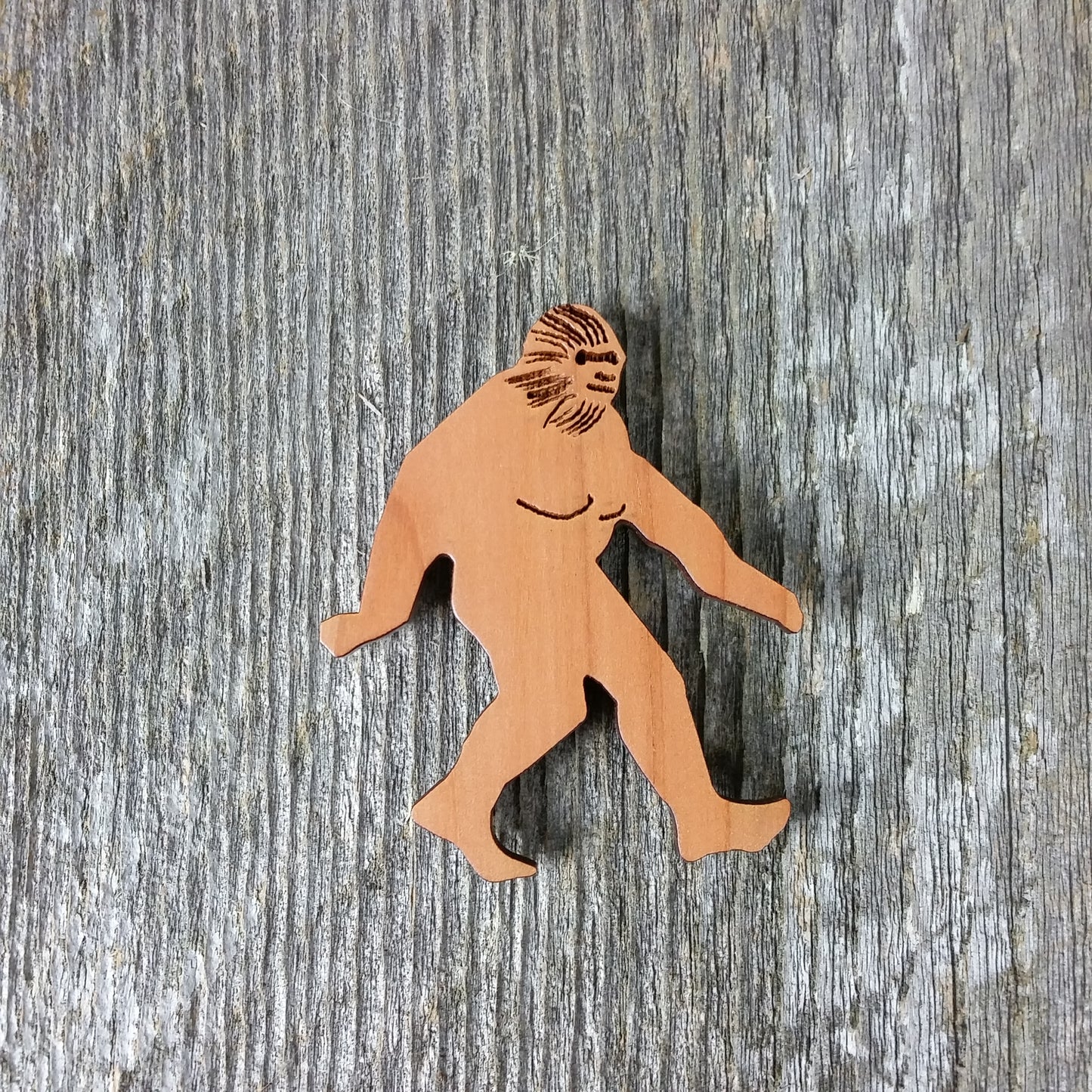 Bigfoot Magnet Sasquatch Redwood Souvenir Bigfoot Refrigerator Magnet Made in USA California Handmade Wood Sasquatch - 4000