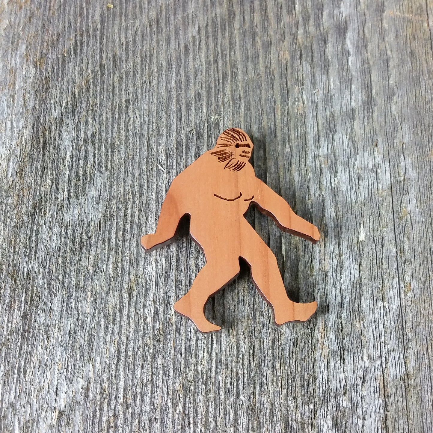 Bigfoot Magnet Sasquatch Redwood Souvenir Bigfoot Refrigerator Magnet Made in USA California Handmade Wood Sasquatch - 4000