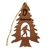 Bigfoot Ornament - Bigfoot in Tree - California Redwood - Redwoods