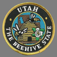 Utah Patch – Utah Beehive State - UT Travel Patch Iron On – 3"