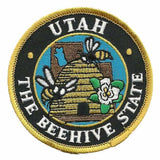 Utah Patch – Utah Beehive State - UT Travel Patch Iron On – 3"