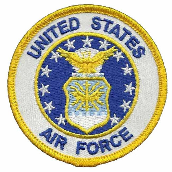 US Air Force Patch Iron On Veteran Patch US Military Patch White Circl –  Happy Wood Products