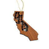 California State Wood Christmas Ornament Redwood Laser Cut Handmade Made in USA Housewarming Gift Souvenir Memento