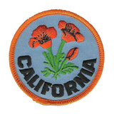 California Poppies State Flower Patch Iron On 2.5"
