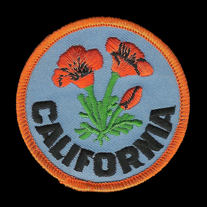 California Poppies State Flower Patch Iron On Souvenir 2.5" Badge Emblem Applique