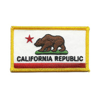 California Patch Grizzly Bear CA Republic Flag Uniform Badge Souvenir 3.25" Iron On
