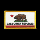 California Patch Grizzly Bear CA Republic Flag Uniform Badge Souvenir 3.25" Iron On
