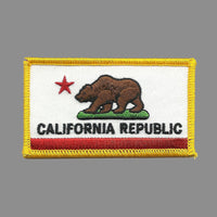 California Patch Grizzly Bear CA Republic Flag Uniform Badge Souvenir 3.25" Iron On