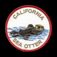 California Sea Otter Iron On Patch 3 Inch Circle