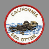 California Sea Otter Iron On Patch 3 Inch Circle