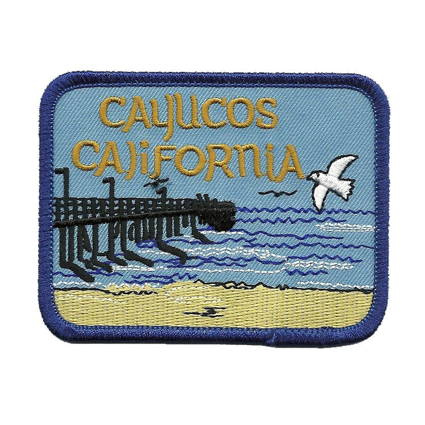 Cayucos Pier California Iron On Patch Souvenir Badge Emblem