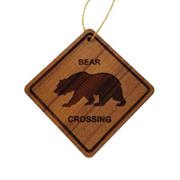 Bear Crossing Ornament - Bear Ornament - Wood Ornament Handmade in USA - Christmas Home Decoration - Bear Christmas