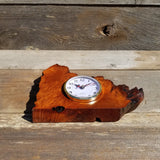 Wood Shelf Clock California Redwood Burl Table Mantle Den #131
