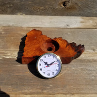 Wood Shelf Clock California Redwood Burl Table Mantle Den #131