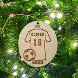 Soccer Jersey Personalized Ornament SVG DOWNLOAD FILE Laser Engraver Vector File, Soccer Ornament Christmas Ornament