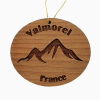 Valmorel France Ornament Handmade Wood Ornament France Souvenir Mountains Ski Resort