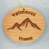 Valmorel France Ornament Handmade Wood Ornament France Souvenir Mountains Ski Resort