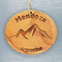 Mendoza Argentina Ornament Handmade Wood Argentina Souvenir Andes Mountains