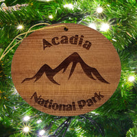 Acadia National Park Mountains Christmas Ornament Wood Maine Souvenir Cadillac Mountain ME