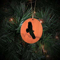 Flying Eagle Christmas Ornament Wood Redwood Souvenir