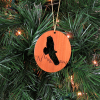 Flying Eagle Christmas Ornament Wood Redwood Souvenir
