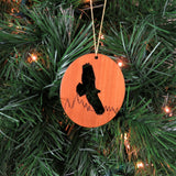 Flying Eagle Christmas Ornament Wood Redwood Souvenir