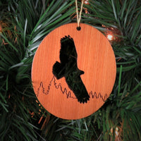 Flying Eagle Christmas Ornament Wood Redwood Souvenir