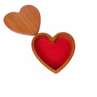 Wood Heart Box with California Redwood Jewelry Box - Ring Box