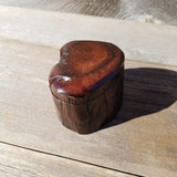 Wood Ring Box Redwood Rustic Handmade California Storage Live Edge Mini #338 Birthday Gift Christmas Gift Mother's Day Gift