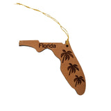 Florida State - Christmas Ornament - Palm Trees Florida State Wood Christmas Ornament Laser Cut Handmade Made in USA