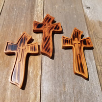 Wood Wall Cross - Rustic Torched Wooden Cross - Wall Cross - Cross Within a Cross - 8" Cross Decor
