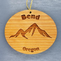 Bend Oregon Ornament Handmade Wood Ornament OR Souvenir Mountains Ski Resort Skiing Skier Cascades