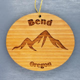 Bend Oregon Ornament Handmade Wood Ornament OR Souvenir Mountains Ski Resort Skiing Skier Cascades