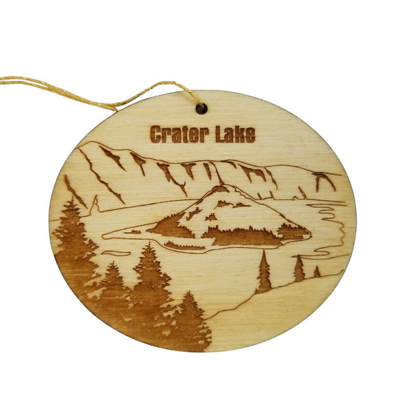 Crater Lake National Park Ornament Handmade Wood Souvenir Made in USA Travel Gift 3"