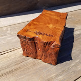 Wood Valet Box Curly Redwood Tree Engraved Rustic Handmade CA Storage #394 Handcrafted Christmas Gift Engagement Gift for Men Jewelry