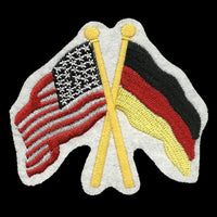 USA and Germany Flags Iron On Patch Crossed Flags - Heritage Pride